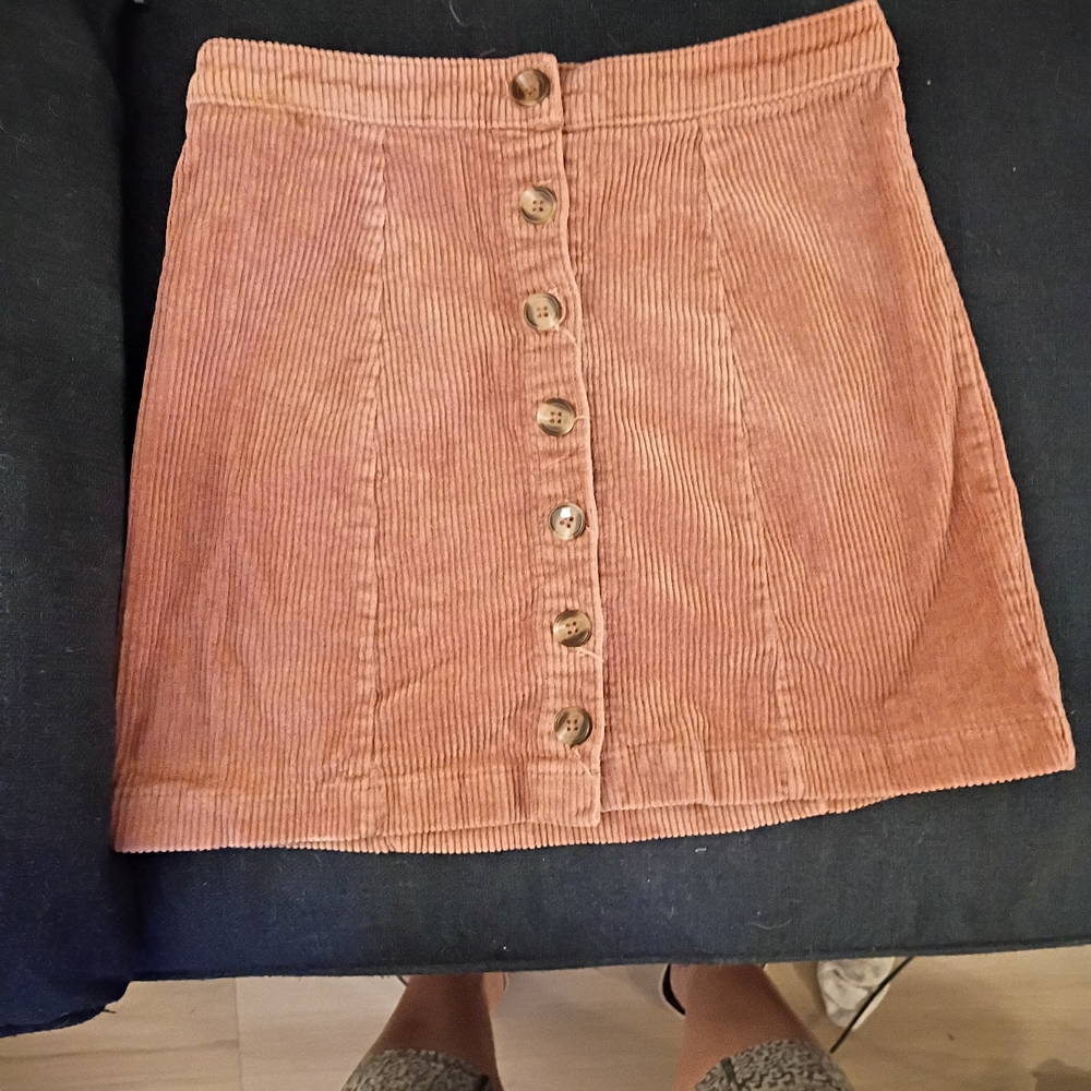 Forever 21 Corduroy Button-Front Skirt - Brown